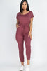 Casual Short Sleeve Jumpsuit with Drawstring Waist Capella