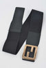 Load image into Gallery viewer, F Iconic Buckle Elastic Plus Size Belt black