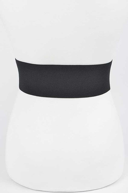 F Iconic Buckle Elastic Plus Size Belt black