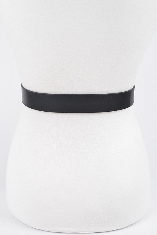 Crystal Buckle Plus Size Belt Black