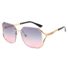 Diamond Cut Oversized Women Rimless Fashion Shades Sunglasses