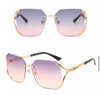 Diamond Cut Oversized Women Rimless Fashion Shades Sunglasses