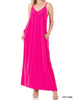 Load image into Gallery viewer, Zenana Maxi Dress with Pockets Hot Pink