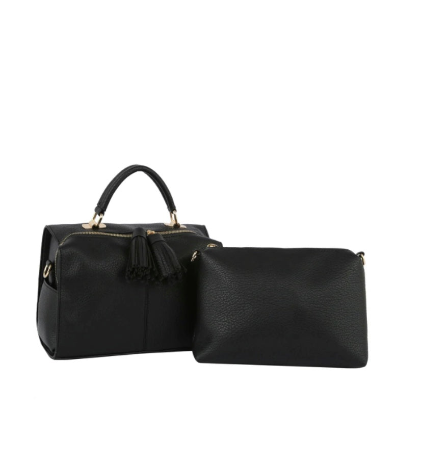2 piece handbag black