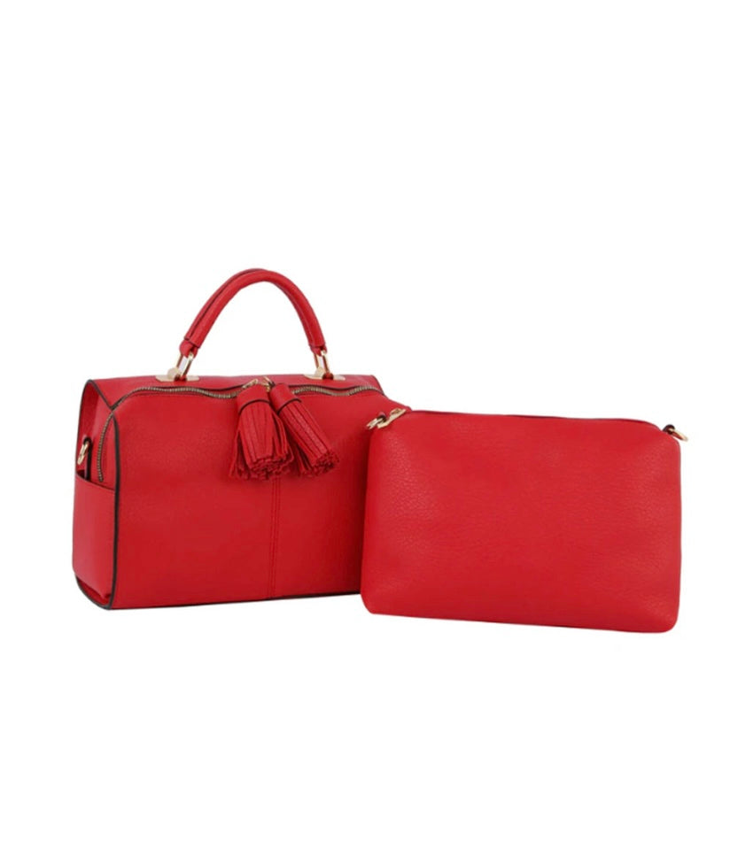 2 piece handbag red