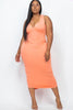 Plus  Split Neck Tank Midi Dress