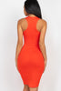 Split Neck Tank Mini Bodycon Dress
