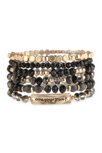 "Amazing Grace" CHARM BEADS BRACELET Black