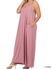 Zenana Plus Size Maxi Dress with Pockets Light Rose