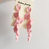 Load image into Gallery viewer, Acrylic Rose Petal Earrings pink