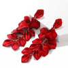 Acrylic Rose Petal Earrings red