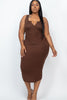 Plus  Split Neck Tank Midi Dress