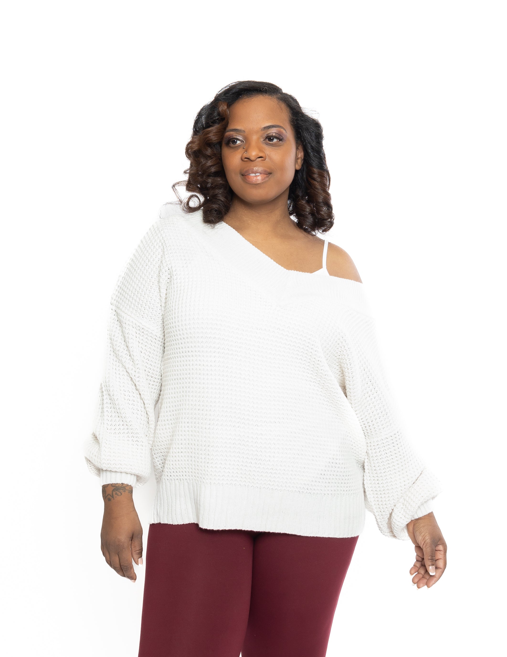 Chunk Knit Sweater Bone