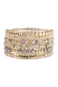 "Amazing Grace" CHARM BEADS BRACELET Brown
