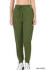 French Terry army green Jogger Pants Zenana