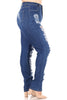 Plus High Waist Skinny Ripped Denim Jeans