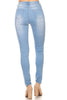 Light Wash High Waist Stretch Skinny Jeans