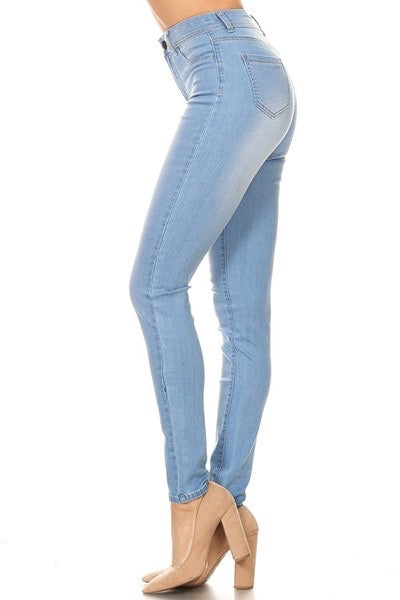 Light Wash High Waist Stretch Skinny Jeans