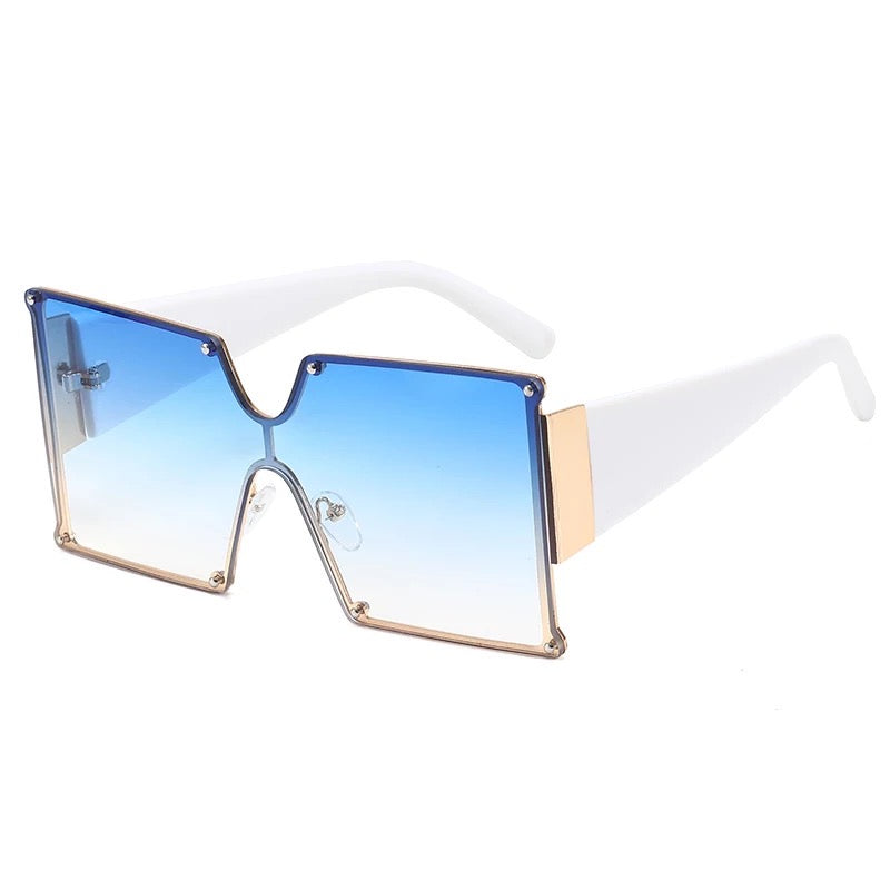 Oversize UV400 Gradient Square Shades Sunglasses Blue