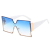 Oversize UV400 Gradient Square Shades Sunglasses Blue