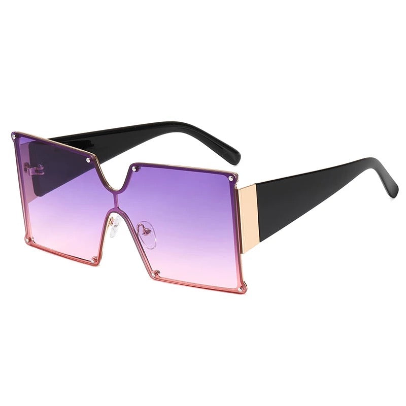 Oversize UV400 Gradient Square Shades Sunglasses Purple