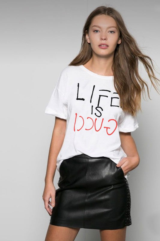 Life Is G.u.c.c.i black t-shirt