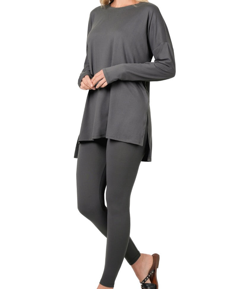 Ash Grey Long Sleeve Legging Set