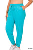Plus French Terry Jogger Pant Ice Blue Zenana