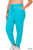 Load image into Gallery viewer, Plus French Terry Jogger Pant Ice Blue Zenana