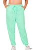 Plus French Terry Jogger Pant Mint Zenana
