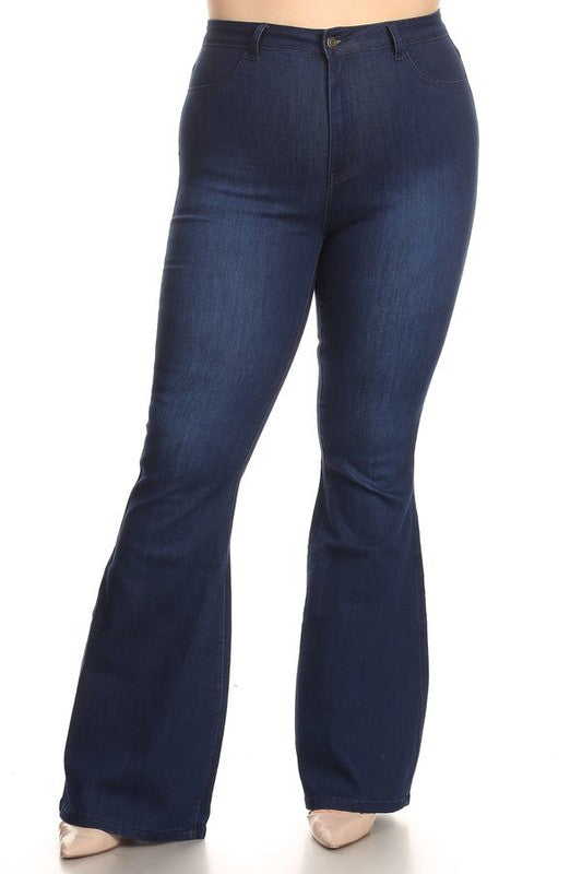 Plus High Waist Dark Denim Jeans