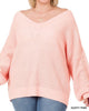 Load image into Gallery viewer, zenana dusty pink Chunky V-Neck Waffle Knit Sweater
