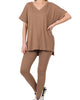 Zenana Mocha Buttery Soft Legging Matching Set Microfiber