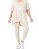 Zenana Bone Buttery Soft Legging Matching Set Microfiber