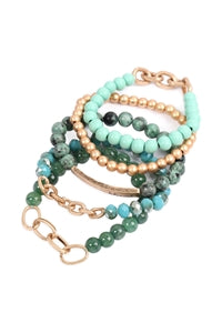 "BLESSED" CHARM BEADS BRACLET